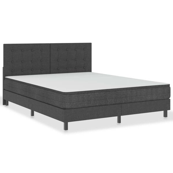 vidaXL Καπιτονέ Κεφαλάρι Σκούρο Γκρι 160 x 200 εκ. Υφασμάτινο