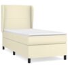 vidaXL Κρεβάτι Boxspring με Στρώμα Κρεμ 100x200εκ. από Συνθετικό Δέρμα