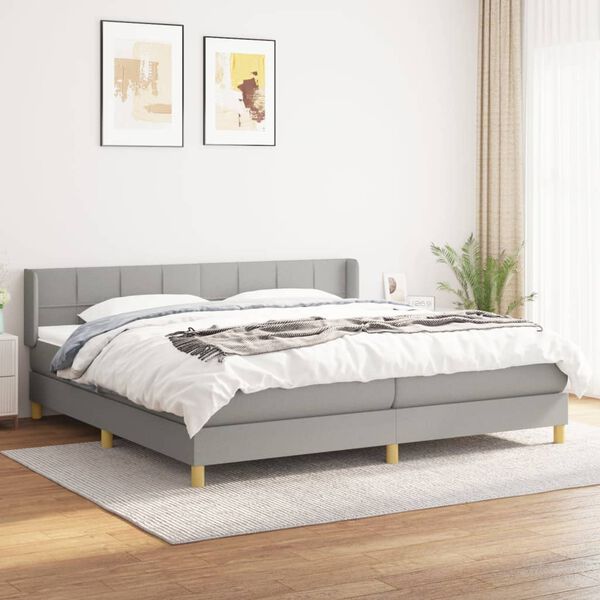 vidaXL &Kappa;&rho;&epsilon;&beta;ά&tau;&iota; Boxspring &mu;&epsilon; &Sigma;&tau;&rho;ώ&mu;&alpha; &Alpha;&nu;&omicron;&iota;&chi;&tau;ό &Gamma;&kappa;&rho;&iota; 200x200 &epsilon;&kappa;. &Upsilon;&phi;&alpha;&sigma;&mu;ά&tau;&iota;&nu;&omicron;