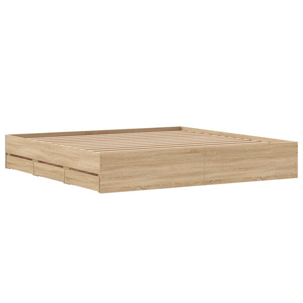 vidaXL Πλαίσιο Κρεβατιού με συρτάρια Sonoma Δρυς 160x200εκ. Επεξ. Ξύλο