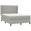 vidaXL Κρεβάτι Boxspring με Στρώμα Ανοιχτό Γκρι 140x190 εκ. Υφασμάτινο