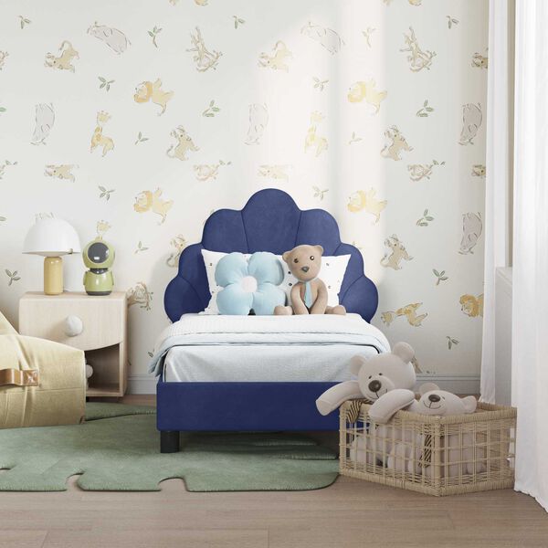 vidaXL Κρεβατική βάση για παιδιά με προσκέφαλο Μπλε Αστυνομίας