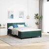 vidaXL Κρεβάτι με ελατήρια Σκούρο πράσινο 140 x 200 cm Βελούδο