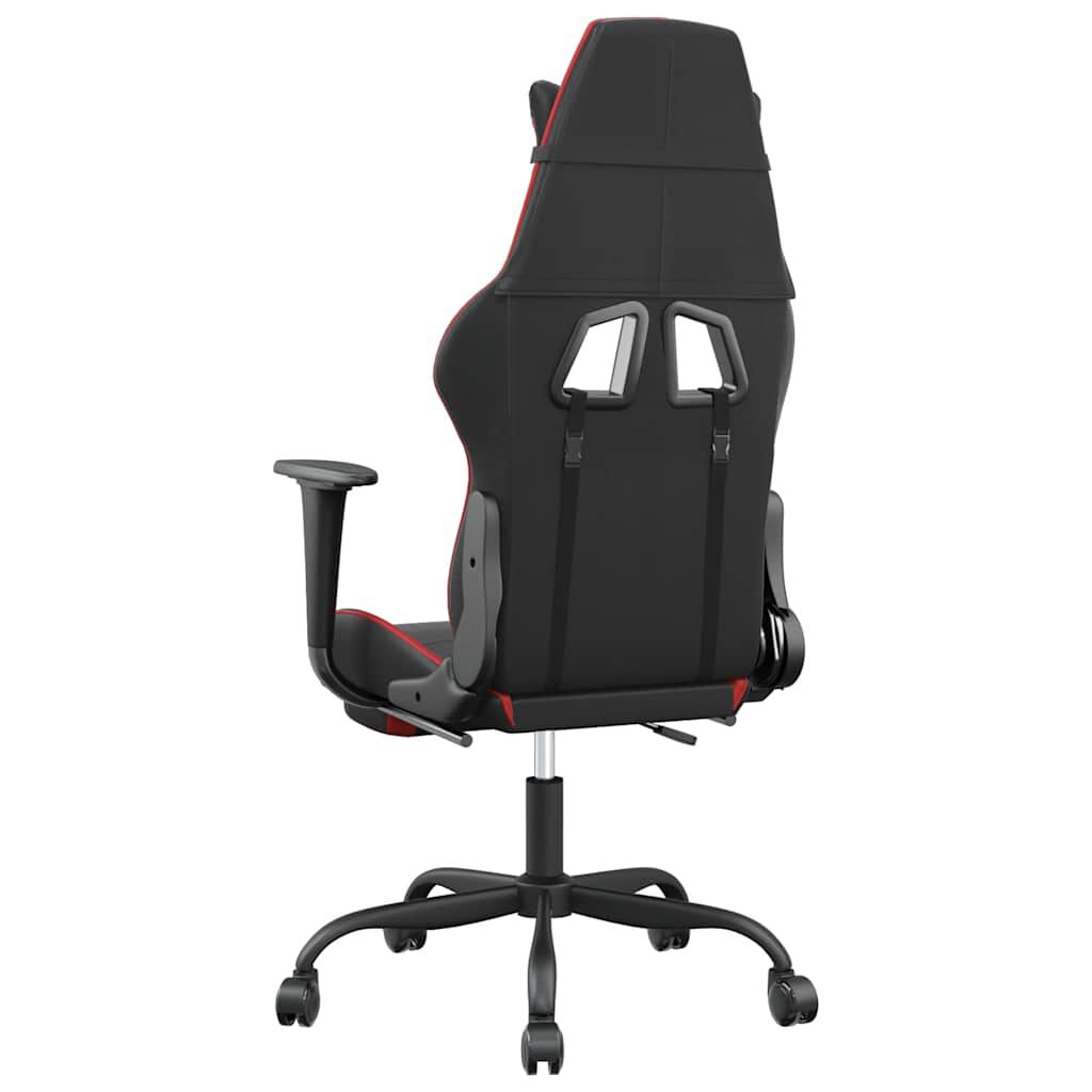 vidaXL Καρέκλα Gaming Μασάζ Υποπόδιο Μαύρο/Πράσινο από Συνθετικό Δέρμα