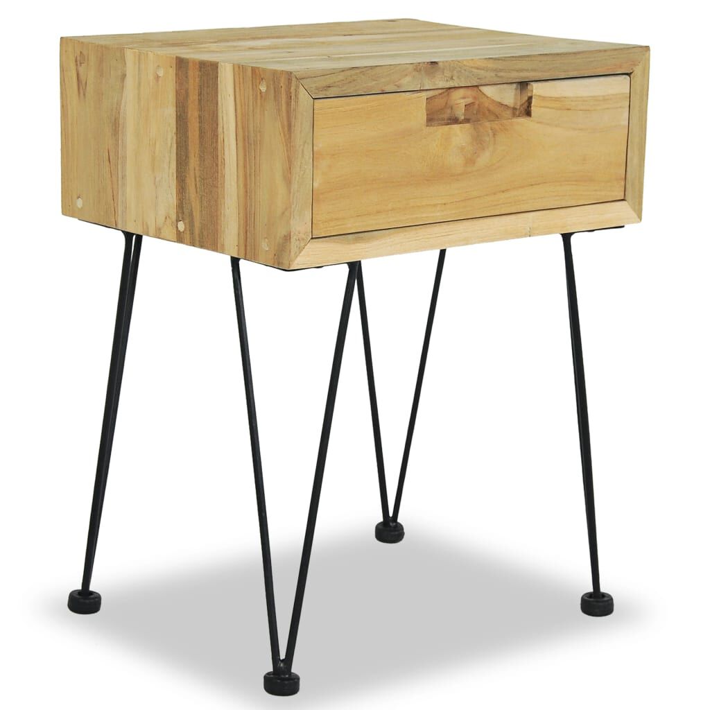 vidaXL Κομοδίνα 2 τεμ. 40 x 30 x 50 εκ. από Μασίφ Ξύλο Teak