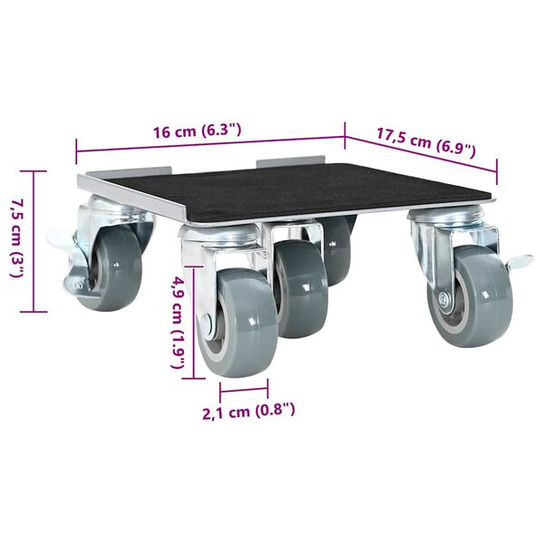 vidaXL Ρόλοι Επίπλων 4 τεμ. με Ανυψωτικό 17,5x16x7,5 εκ. Ατσάλι 1600 κιλά
