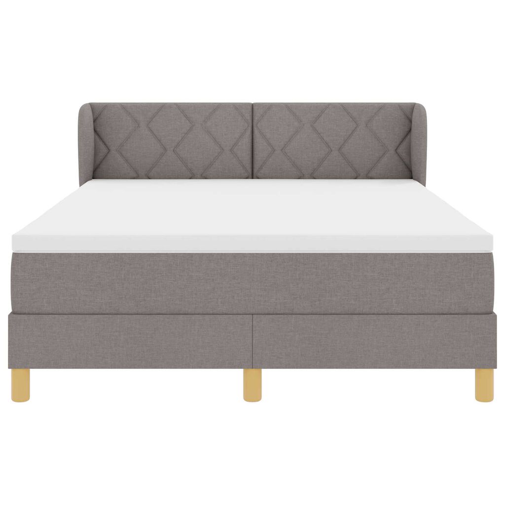 vidaXL Κρεβάτι Ανοιχτού Κουτιού με Στρώμα σε Taupe - 160x200 εκ Ύφασμα