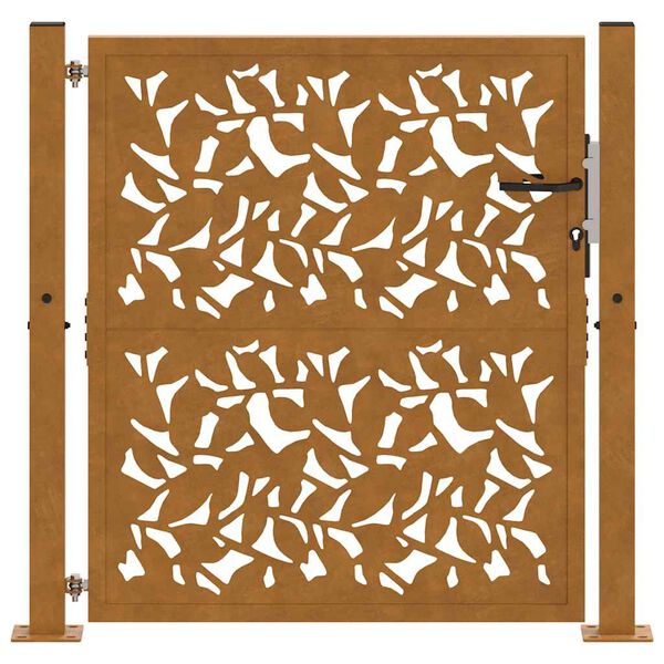 vidaXL Πύλη κήπου 105x105 cm από χάλυβα με φύλλα καιρικές συνθήκες