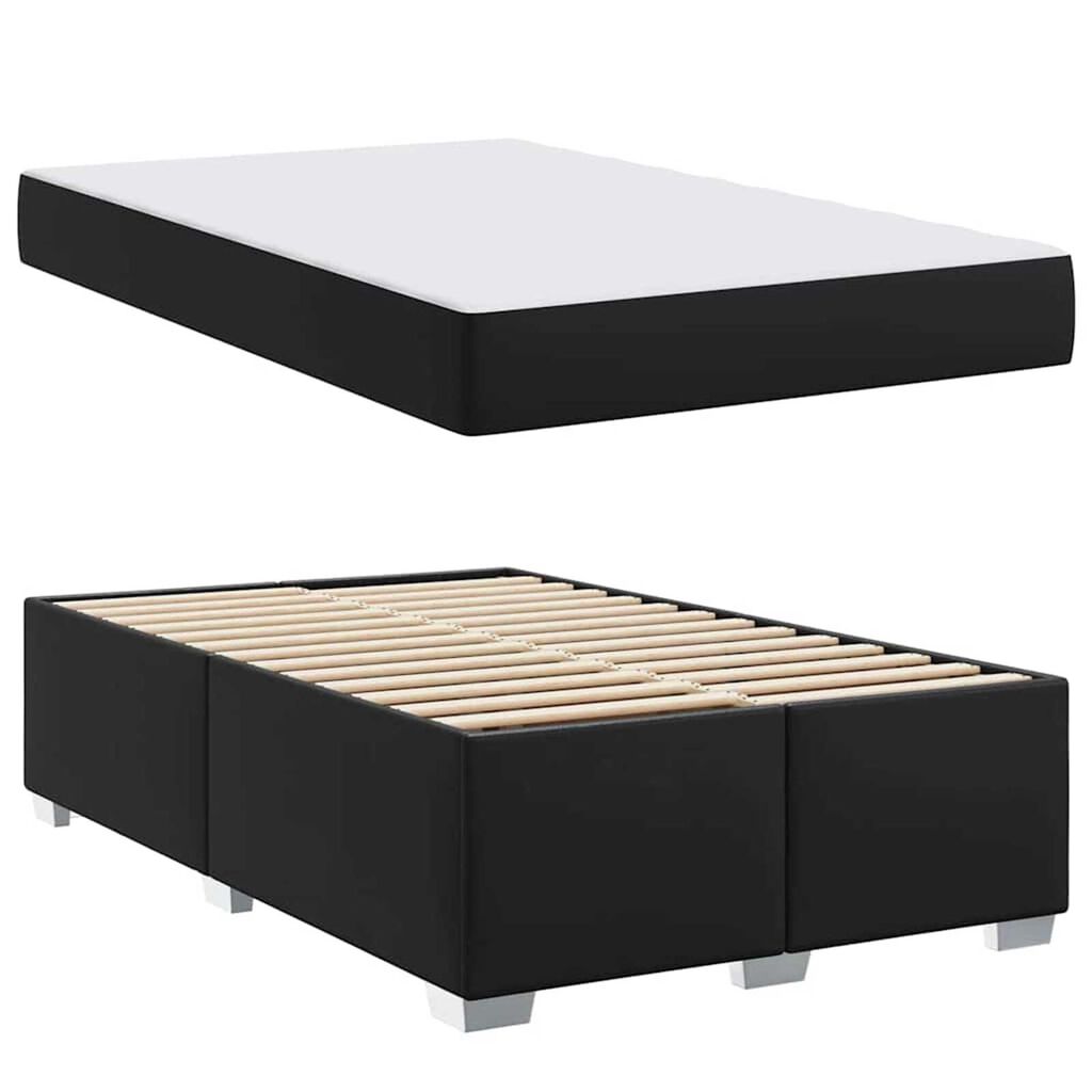 vidaXL Σκελετός Κρεβατιού Άλλο Μαύρο 120 x 190 cm Τεχνητό δέρμα
