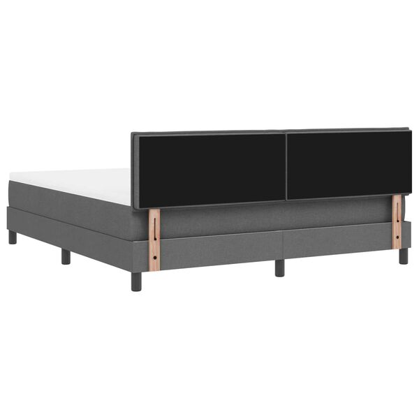 vidaXL Κρεβάτι Βολής με Στρώμα & LED Σκούρο Γκρι 180x200 cm Υφάσματος
