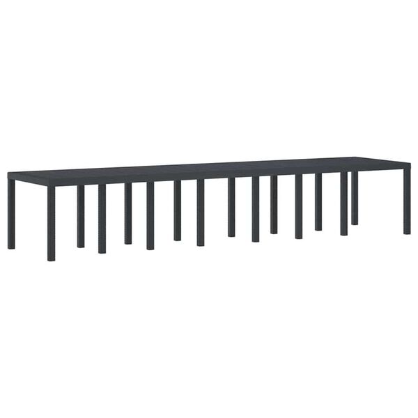 vidaXL Τραπέζι Κήπου Ανθρακί 400 x 100 x 73 εκ. συνθετικό ρατάν