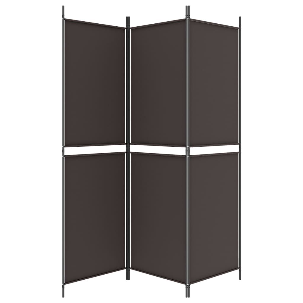 vidaXL Διαχωριστικό Δωματίου με 3 Πάνελ Καφέ 150x180 εκ. από Ύφασμα
