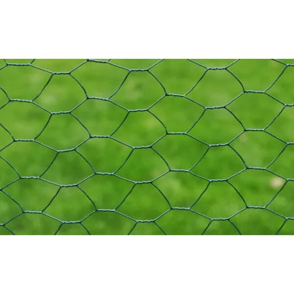 vidaXL Συρματόπλεγμα Εξάγωνο Σκούρο Πράσινο 1x25 μ. Χάλυβας