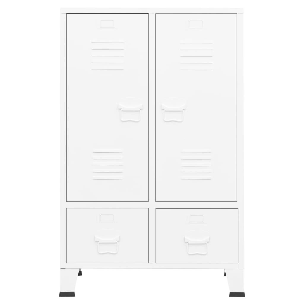 vidaXL Ντουλάπα Βιομηχανική Λευκή 67 x 35 x 107 εκ. Ατσάλινη