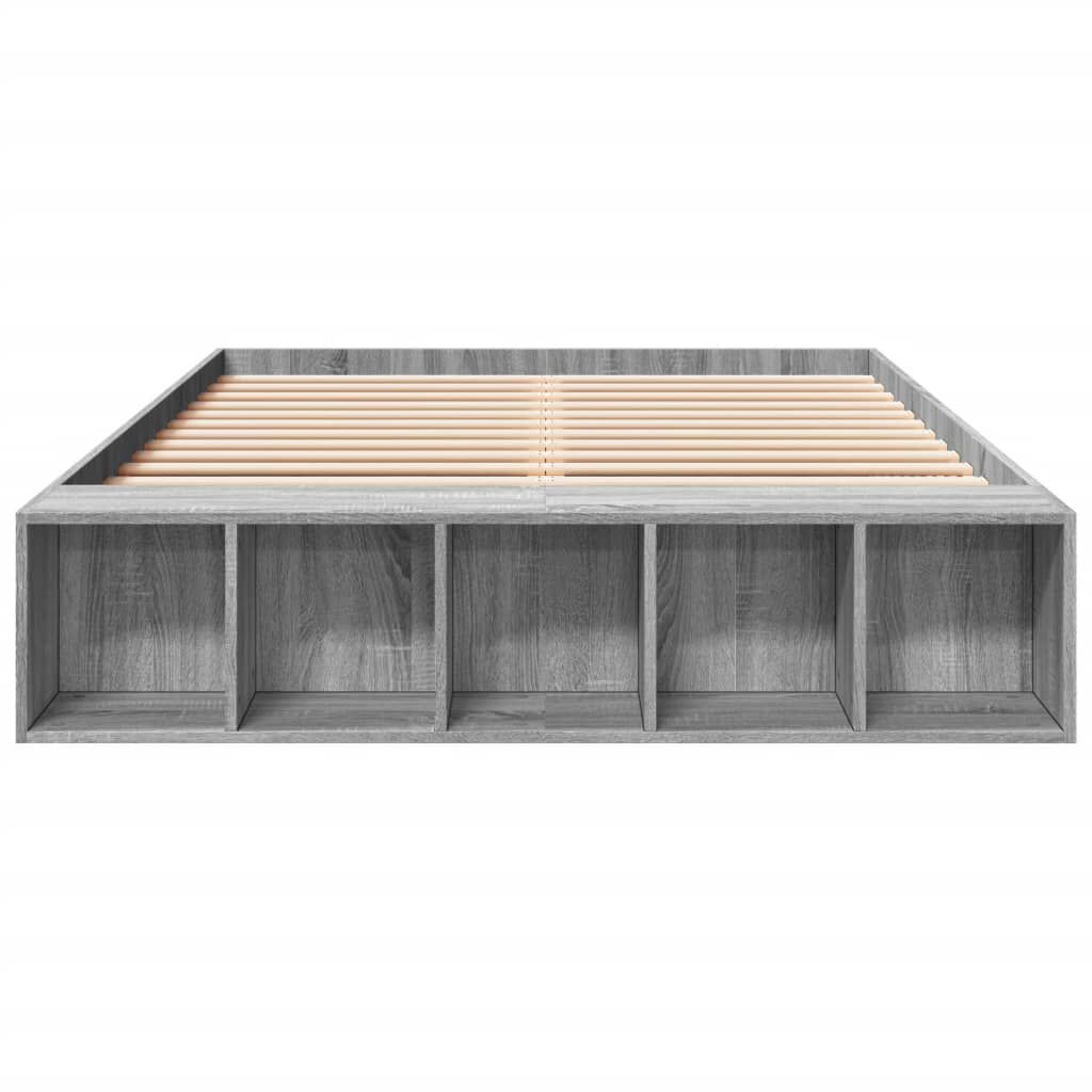 vidaXL Πλαίσιο Κρεβατιού Γκρι Sonoma 140x190 εκ. Επεξεργασμένο Ξύλο
