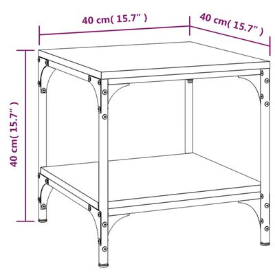 vidaXL Τραπεζάκια Σαλονιού 2 τεμ Καφέ Δρυς 40x40x40 εκ. Επεξ. Ξύλο