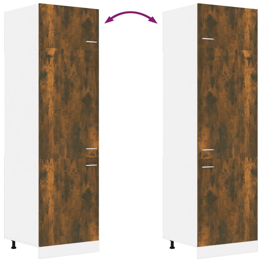 vidaXL Ντουλάπι Ψυγείου Lyon Καπνιστή Δρυς 60x57x207 εκ. Επεξεργ. Ξύλο