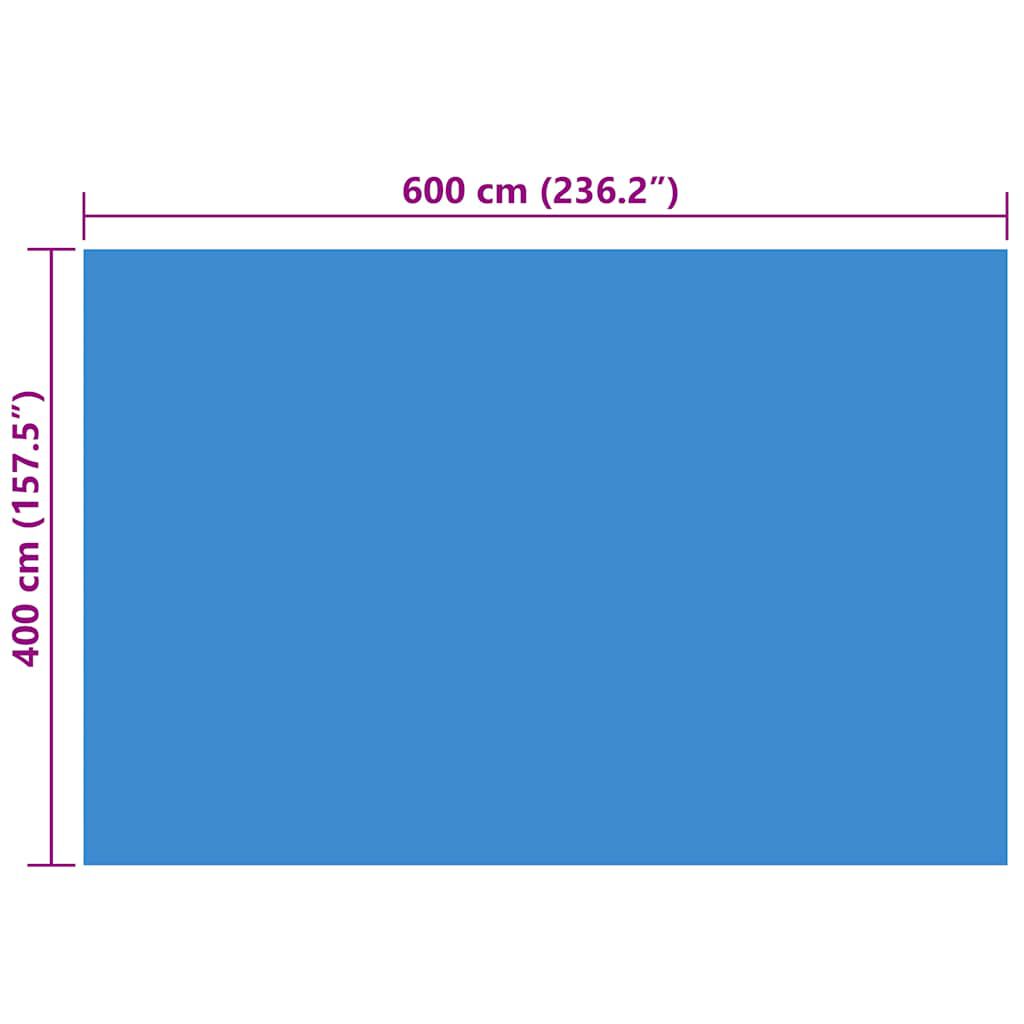 vidaXL Κάλυμμα Πισίνας Ορθογώνιο Μπλε 600 x 400 εκ. από Πολυαιθυλένιο