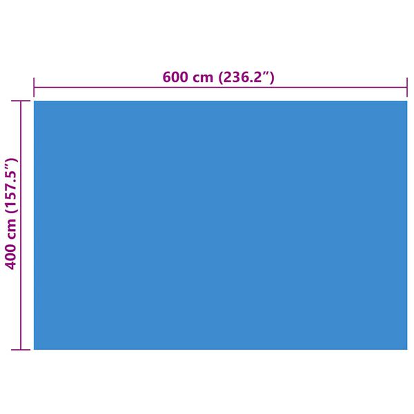 vidaXL Κάλυμμα Πισίνας Ορθογώνιο Μπλε 600 x 400 εκ. από Πολυαιθυλένιο