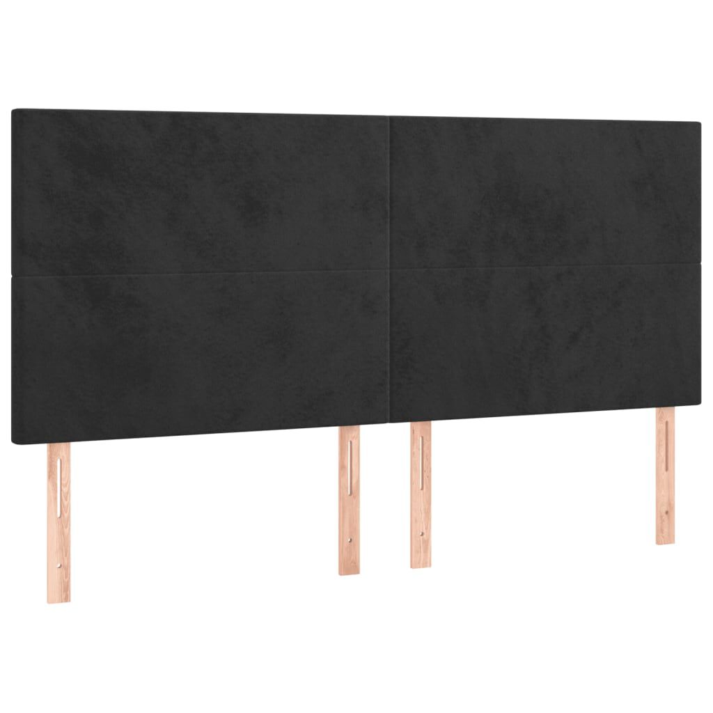 vidaXL Κρεβάτι Boxspring με Στρώμα Μαύρο 160x200 εκ. Βελούδινο