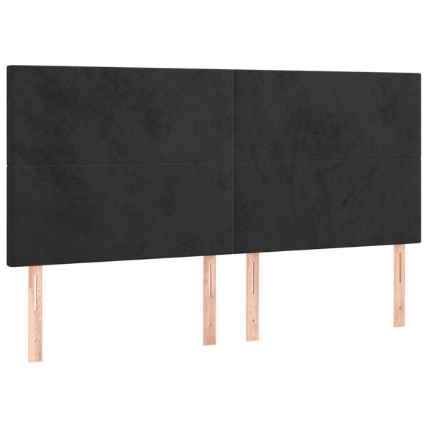 vidaXL Κρεβάτι Boxspring με Στρώμα Μαύρο 160x200 εκ. Βελούδινο