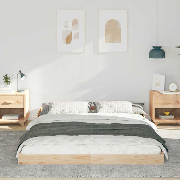 vidaXL Σκελετός Κρεβατιού Καφέ 160 x 210 cm Μασίφ ξύλο πεύκου