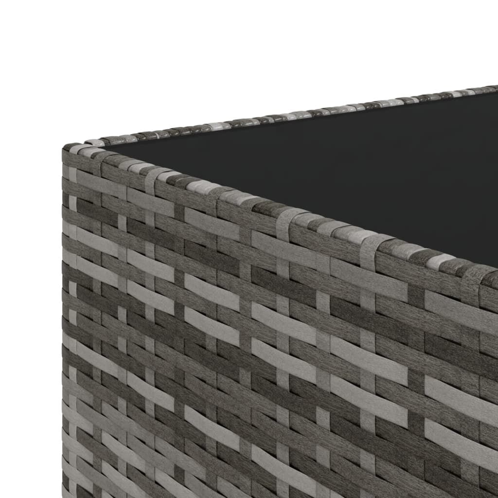vidaXL Τραπέζάκι Κήπου Τετράγωνο Γκρι 50x50x30 εκ. από Συνθετικό Ρατάν