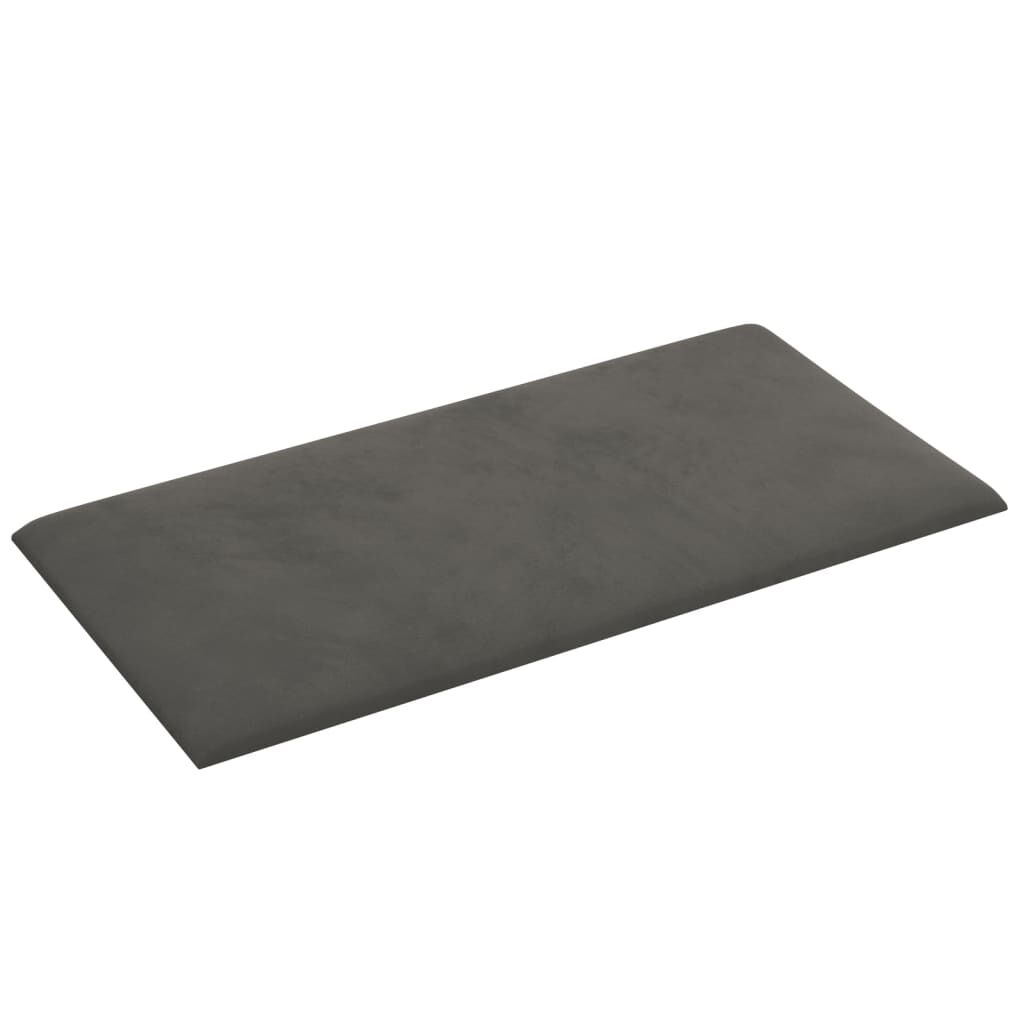 vidaXL Πάνελ Τοίχου 12 τεμ. Σκούρο γκρι 30x15 εκ. 0,54 μ² Βελούδινα