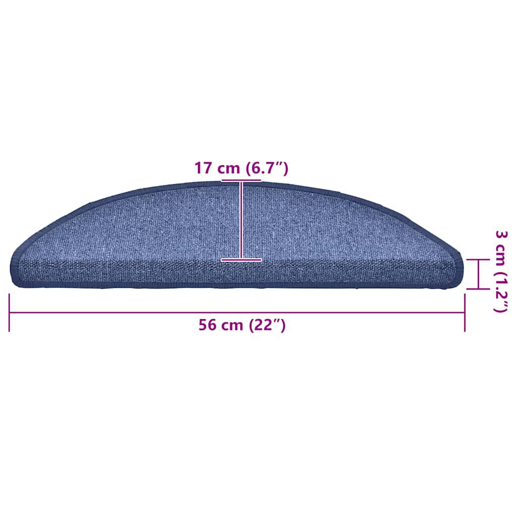 vidaXL Πατάκια για σκάλες 30 τεμάχια Μπλε 56x17x3 εκ.