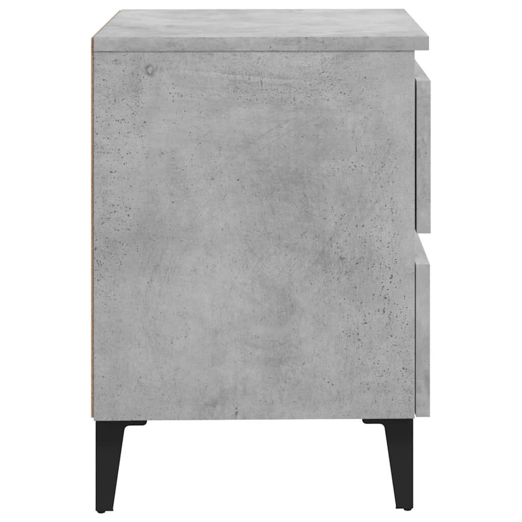 vidaXL Κομοδίνο Γκρι Σκυροδέματος 40 x 35 x 50 εκ. από Επεξ. Ξύλο