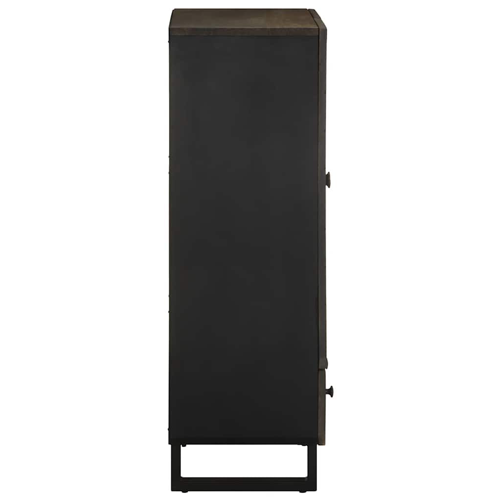 vidaXL Ντουλάπι Μαύρο 60 x 33 x 110 εκ. από Μασίφ Ξύλο Μάνγκο