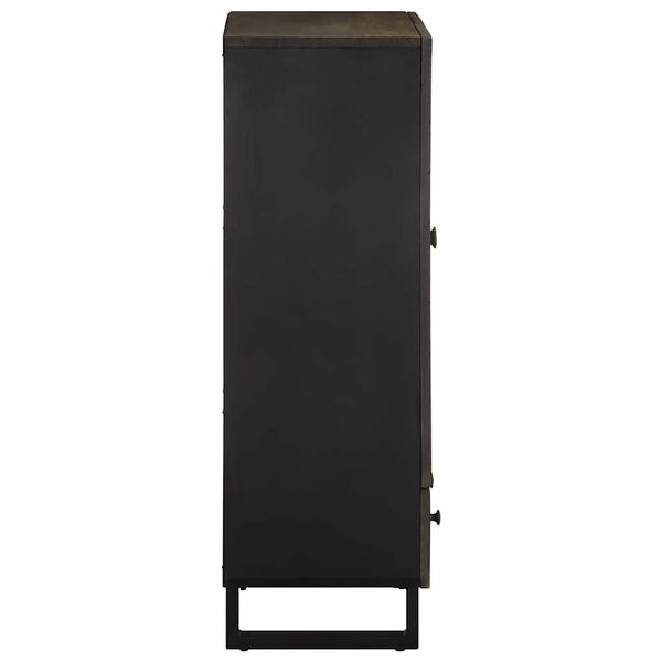 vidaXL Ντουλάπι Μαύρο 60 x 33 x 110 εκ. από Μασίφ Ξύλο Μάνγκο