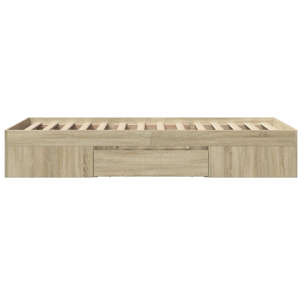 vidaXL Πλαίσιο Κρεβ. Χωρ. Στρώμα Sonoma Δρυς 90 x 190 εκ. Επεξ. Ξύλο