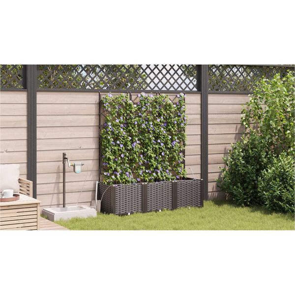 vidaXL Ζαρντινιέρες κήπου Καφέ 120 x 40 x 142 cm Ατσάλι