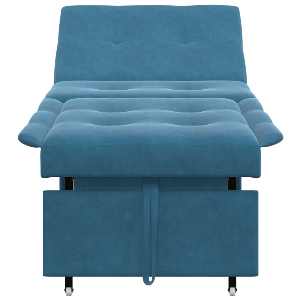 vidaXL Καναπές Κρεβάτι 3-in-1 Pull-Out Σχεδιασμός Μπλε Βελούδο