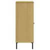 vidaXL Βιβλιοθήκη OSLO Καφέ 90x35x90,5 εκ. Μασίφ Ξύλο με Μεταλ. Πόδια