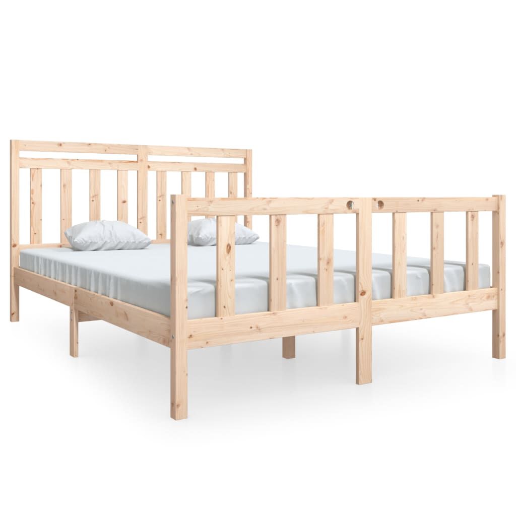 vidaXL Πλαίσιο Κρεβατιού 150 x 200 εκ. Μασίφ Ξύλο King Size