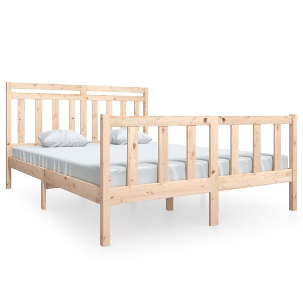 vidaXL Πλαίσιο Κρεβατιού 150 x 200 εκ. Μασίφ Ξύλο King Size