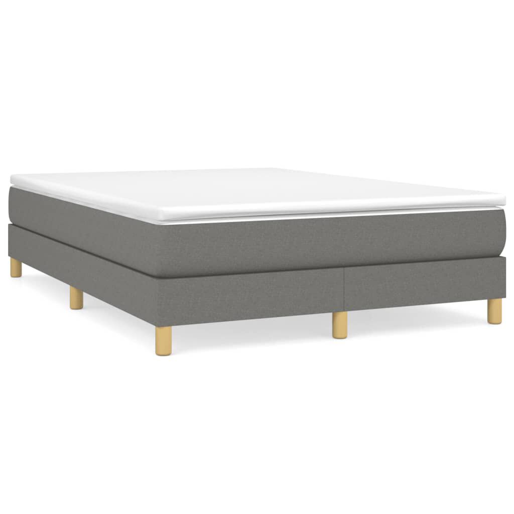 vidaXL Κρεβάτι Boxspring με Στρώμα Σκούρο Γκρι 140x190 εκ. Υφασμάτινο