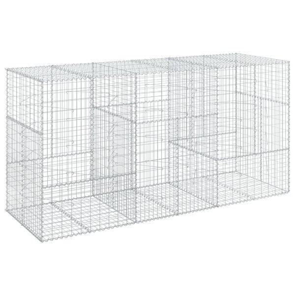 vidaXL Συρματοκιβώτιο με Κάλυμμα 300x100x150εκ από Γαλβανισμένο Χάλυβα