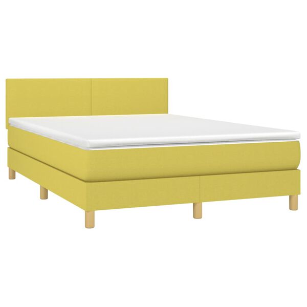 vidaXL &Kappa;&rho;&epsilon;&beta;ά&tau;&iota; Boxspring &mu;&epsilon; &Sigma;&tau;&rho;ώ&mu;&alpha; & LED &Pi;&rho;ά&sigma;&iota;&nu;&omicron; 140x190 &epsilon;&kappa; &Upsilon;&phi;&alpha;&sigma;&mu;ά&tau;&iota;&nu;&omicron;
