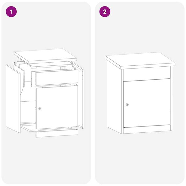 vidaXL Θυρίδα Πακέτων Μαύρο 44 x 35 x 59 εκατοστά Ατσάλι