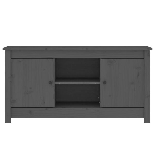 vidaXL Έπιπλο Τηλεόρασης Γκρι 103x36,5x52 εκ. από Μασίφ Ξύλο Πεύκου