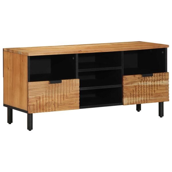 vidaXL Ντουλάπα Τηλεόρασης Καφέ 100 x 33.5 x 46 εκ Μασίφ ξύλο ακακίας