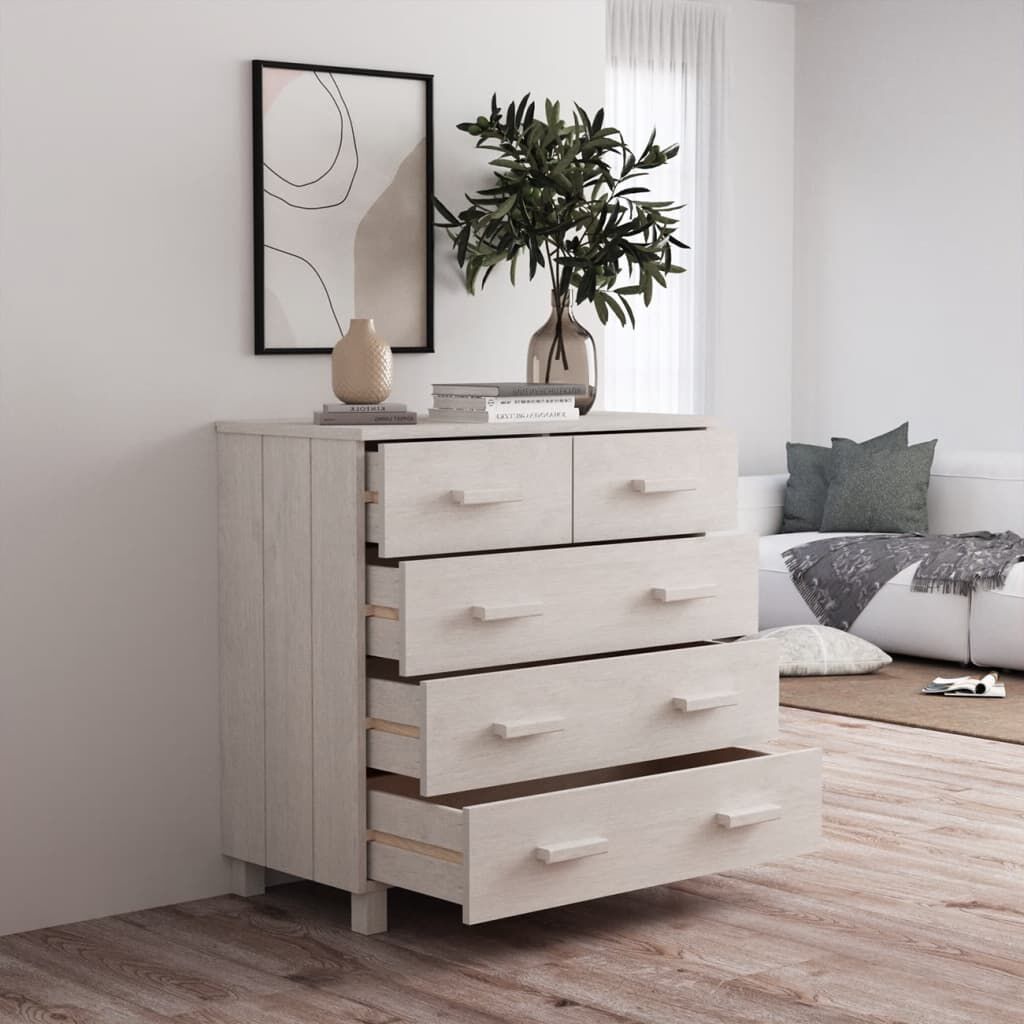 vidaXL Ντουλάπι HAMAR Λευκό 79 x 40 x 80 εκ. από Μασίφ Ξύλο Πεύκου