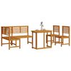vidaXL Σετ Παγκάκι Κήπου 4 pcs Καφέ Μασίφ ξύλο ακακίας