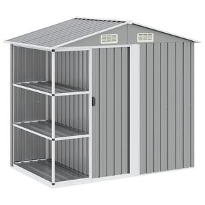 vidaXL &Alpha;&pi;&omicron;&theta;ή&kappa;&eta; &Kappa;ή&pi;&omicron;&upsilon; &mu;&epsilon; &Rho;ά&phi;&iota;&alpha; &Gamma;&kappa;&rho;&iota; 205 x 130 x 183 &epsilon;&kappa;. &Sigma;&iota;&delta;&epsilon;&rho;έ&nu;&iota;&alpha;