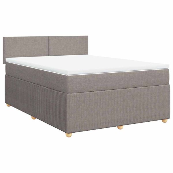 vidaXL &Kappa;&rho;&epsilon;&beta;ά&tau;&iota; Boxspring &mu;&epsilon; &Sigma;&tau;&rho;ώ&mu;&alpha; Taupe 160x200 &epsilon;&kappa;. &Upsilon;&phi;&alpha;&sigma;&mu;ά&tau;&iota;&nu;&omicron;