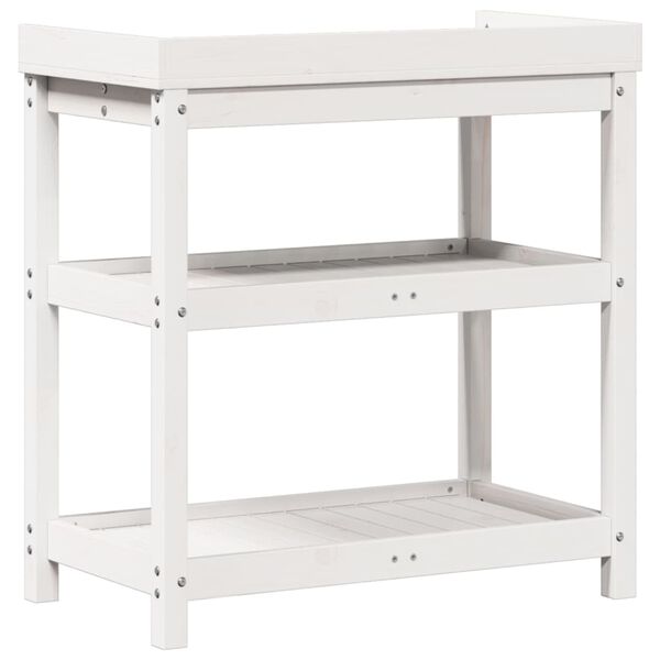 vidaXL Τραπέζι Κηπουρικής με Ράφια 82,5x45x86,5 εκ. Μασίφ Ξύλο Πεύκου