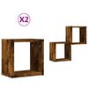 vidaXL Ράφια Τοίχου 2 pcs Καφέ 26 x 15 x 26 cm Επεξεργασμένο ξύλο